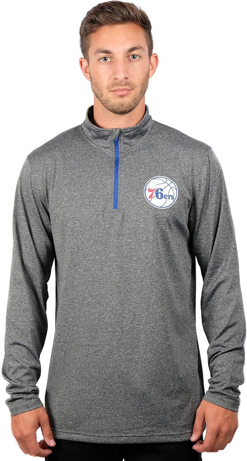 Men'S NBA Quarter Zip Long Sleeve Pullover T-Shirt